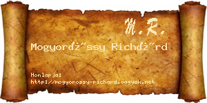 Mogyoróssy Richárd névjegykártya