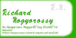richard mogyorossy business card